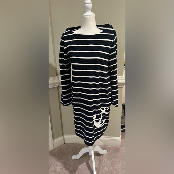 J. Crew Navy and White Striped Cotton Nautical Dress, NWT, L J. Crew Navy and White Striped Cotton Nautical Dress, NWT, L